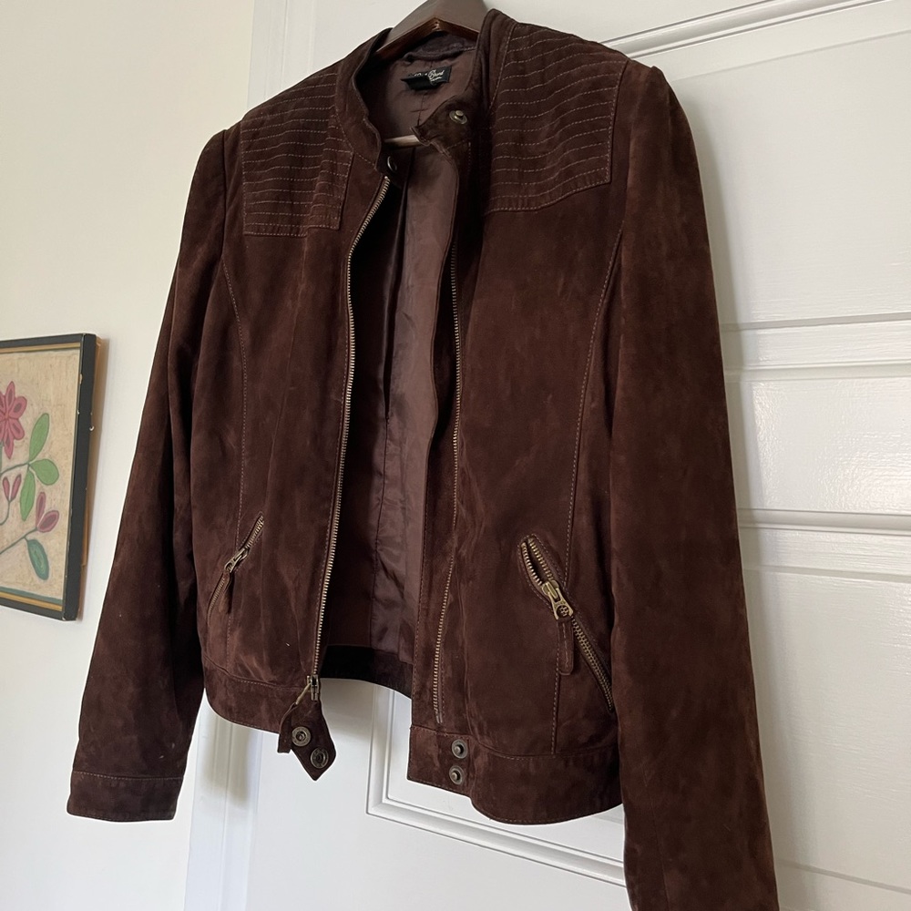Vintage lucky brand suede bomber jacket. Size L.